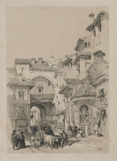 Bocetos pintorescos en España: Puerta de la Vivarrambla, Granada, 1837 de Thomas Shotter Boys
