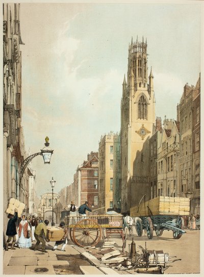 St. Dunstans Fleet Street, lámina 23 de Vistas Originales de Londres como Es de Thomas Shotter Boys
