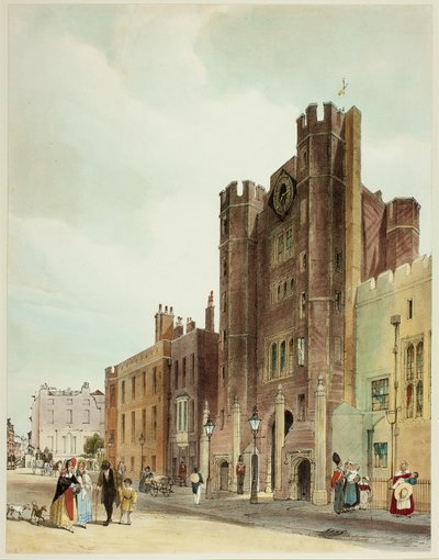 Palacio de St. James, lámina diez de Vistas Originales de Londres tal como es de Thomas Shotter Boys