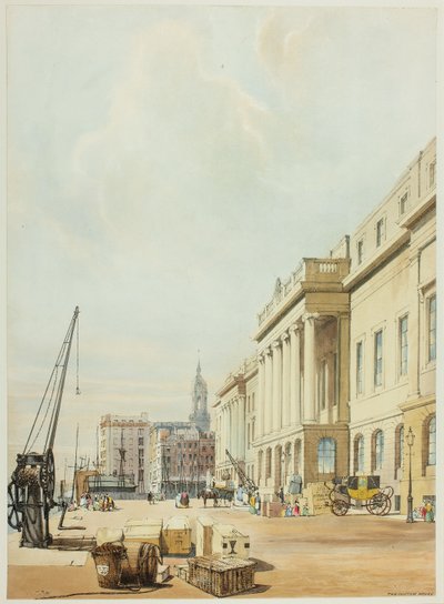 La Aduana, lámina tres de Vistas Originales de Londres tal como es de Thomas Shotter Boys