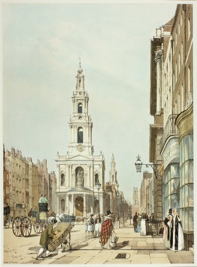 La Strand, lámina 21 de Vistas originales de Londres tal como es de Thomas Shotter Boys