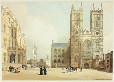 Abadía de Westminster, Hospital y Compañía, placa siete de Vistas originales de Londres tal como es de Thomas Shotter Boys