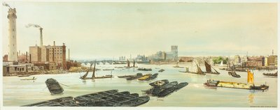 Westminster, desde el Puente de Waterloo, lámina diecinueve de Vistas originales de Londres tal como es de Thomas Shotter Boys