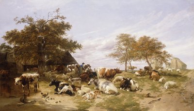 Una granja lechera en los pantanos, East Kent, 1859 de Thomas Sidney Cooper