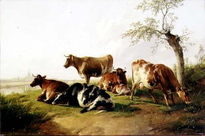 Ganado en un Paisaje de Thomas Sidney Cooper