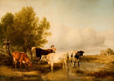 Ganado en un Arroyo, 1841 de Thomas Sidney Cooper