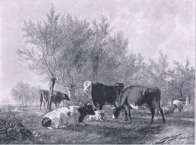 Paisaje con ganado, de The Magazine of Art 1893, Cassell and Company de Thomas Sidney Cooper
