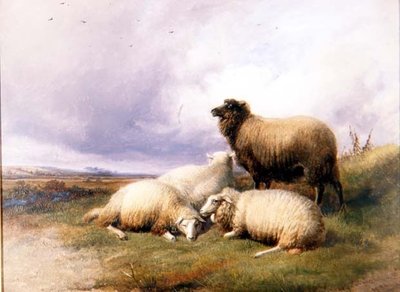Ovejas en un paisaje de Thomas Sidney Cooper