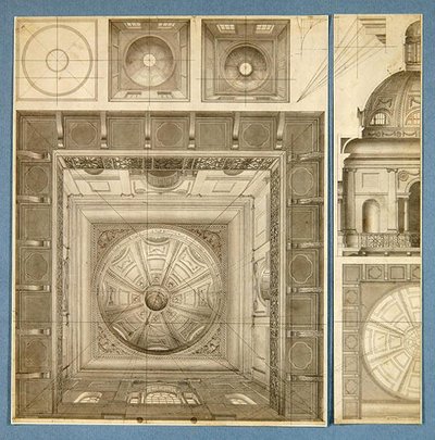 Diseños para un techo abovedado y con pilares de Thomas Snr. Malton