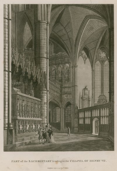 Parte de la sacristía que conduce a la Capilla del Rey Enrique VII, Abadía de Westminster, Londres de Thomas Snr. Malton