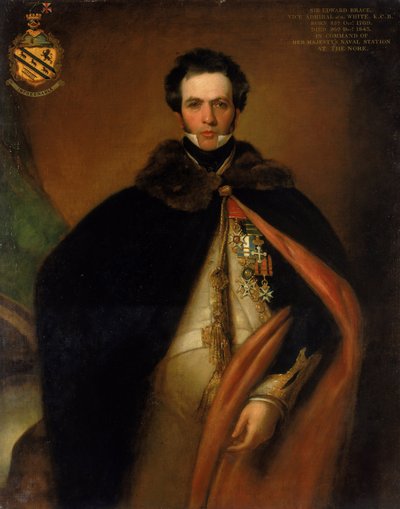 Retrato del capitán Sir Edward Brace (hacia 1769-1843), que se distinguió en la marina británica en los frentes mediterráneos, durante las guerras revolucionarias francesa (1792-1802) y napoleónica (1803-1815). de Thomas Stewardson