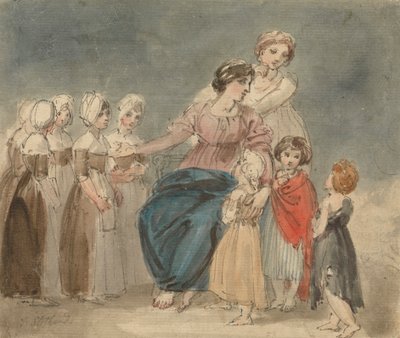 Niños de la caridad y pequeños vagabundos de Thomas Stothard
