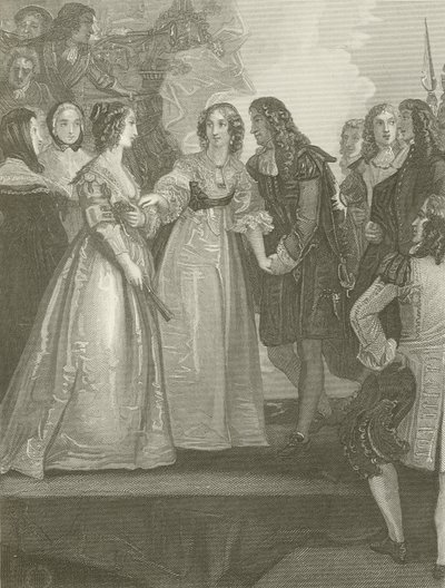 Carlos II recibiendo a la Duquesa de Orleans en Dover de Thomas Stothard