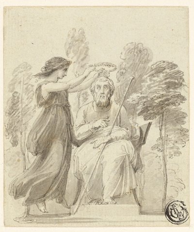 Coronando a Homero de Thomas Stothard