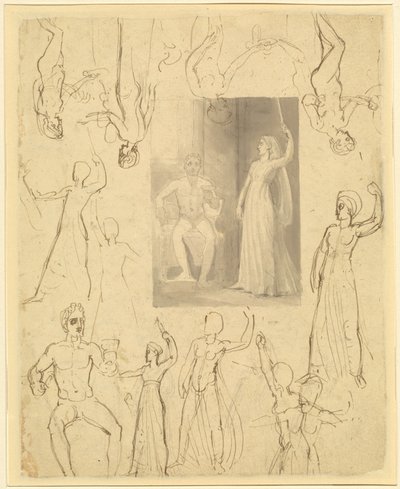 Diseño para una Ilustración de Libro de Circe y Ulises (recto) de Thomas Stothard