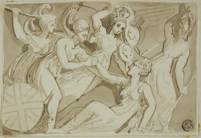 Guerreras viniendo en ayuda de Britannia de Thomas Stothard