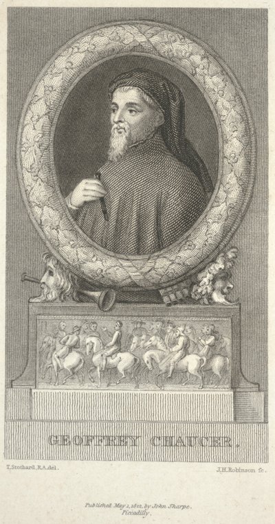 Geoffrey Chaucer, grabado por John Henry Robinson de Thomas Stothard
