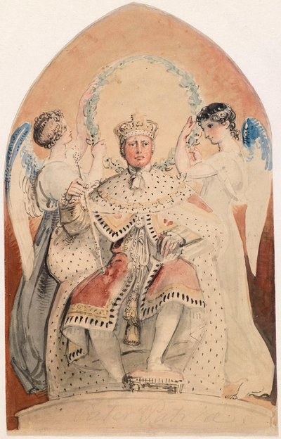 George III., König von England (1738-1820), auf dem Thron de Thomas Stothard