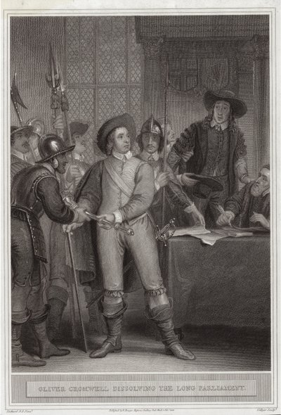 Oliver Cromwell (1599-1658) disolviendo el Parlamento Largo de Thomas Stothard