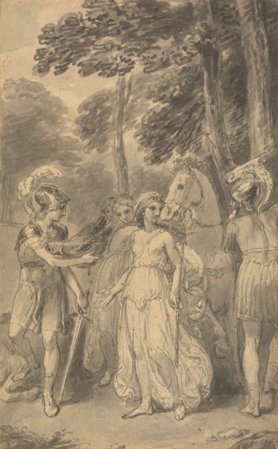 Una de las seis ilustraciones de "Las aventuras de Telémaco hijo de Ulises" de Fenelón de Thomas Stothard