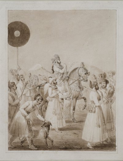Retrato de Maharana Bhim Singh de Udaipur a Caballo de Thomas Stothard