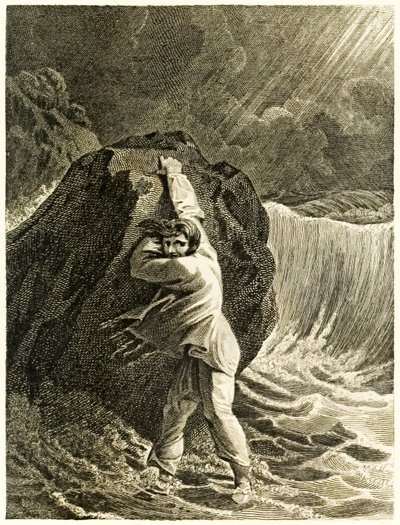 ¿Robinson Crusoe naufragado y aferrado a una roca? de 