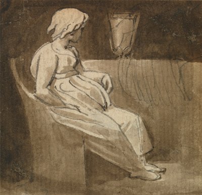 Niña sentada junto a una urna de Thomas Stothard