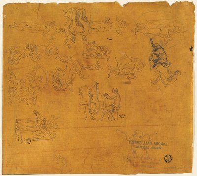 Hoja de bocetos de temas mitológicos de Thomas Stothard