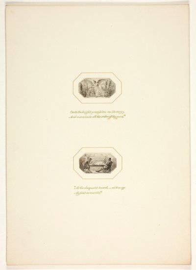 Studie für eine Platte aus The Task de Thomas Stothard