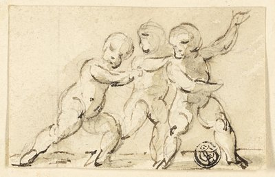 Tres putti jugando de Thomas Stothard