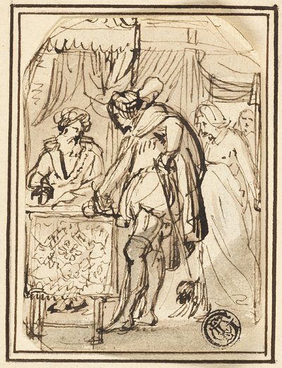 Joven en la mesa del escriba de Thomas Stothard