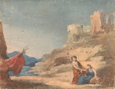 Figuras entre ruinas en una colina de Thomas Sully