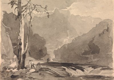 Pescadores en un arroyo de montaña de Thomas Sully