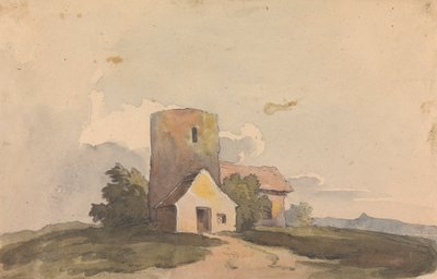 Paisaje con estructura de edificio de Thomas Sully