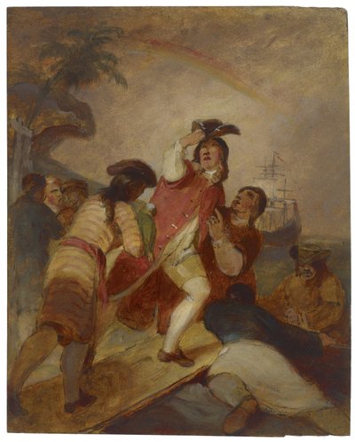 Robinson Crusoe y su hombre Viernes dejan la isla de Thomas Sully