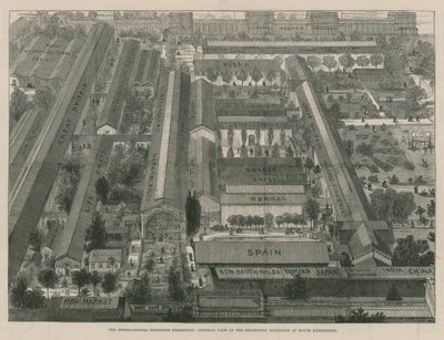 La Exposición Internacional de Pesca; Vista general de los edificios de la exposición de Thomas Sulman