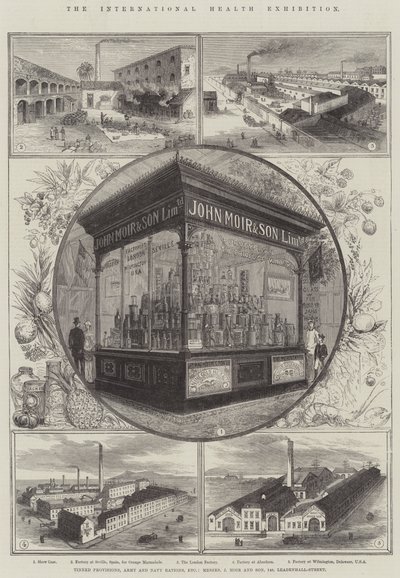 La Exposición Internacional de Salud, Provisiones Enlatadas, Raciones del Ejército y la Marina, etc., Messers J Moir y Son, 148, Leadenhall-Street de Thomas Sulman