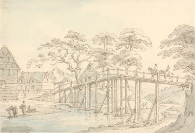 Puente sobre el Severn en Newtown, mirando hacia el río de Thomas Sunderland