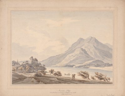 La montaña de Rigi y el antiguo castillo de Habsburgo en el lago de Lucerna de Thomas Sunderland
