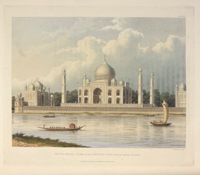 El Taj Mahal, Tumba del Emperador Shah Jehan, ilustración de 