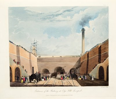 Entrada del Ferrocarril en Edge Hill, Liverpool, 1831 de Thomas Talbot Bury