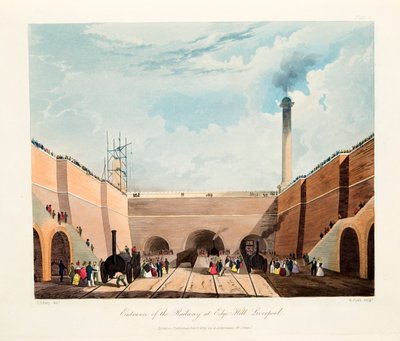 Entrada del ferrocarril en Edge Hill, Liverpool, 1831 de Thomas Talbot Bury