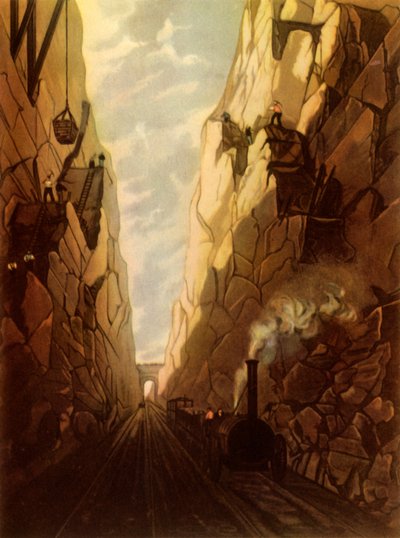 Corte de Olive Mount en el ferrocarril de Liverpool y Manchester, 1831, 1945 de Thomas Talbot Bury