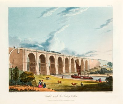 Viaducto a través del Valle de Sankey, Warrington, Cheshire de Thomas Talbot Bury