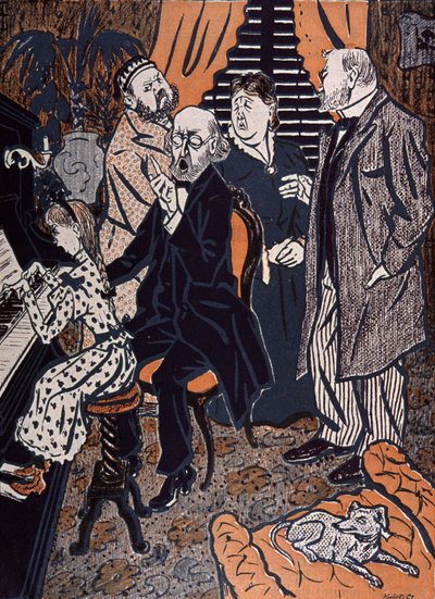 Concierto familiar al piano en: Simplicissimus, Alemania de Thomas Theodor Heine