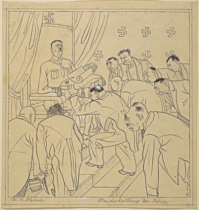 alinear la bolsa de valores; Simplicissimus XXXV/36, 1930 de Thomas Theodor Heine