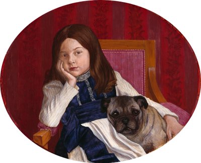 Johanna, la hija del artista con un pug de Thomas Theodor Heine
