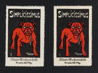Werbemarke "Simplicissimus 30 Pfg." de Thomas Theodor Heine
