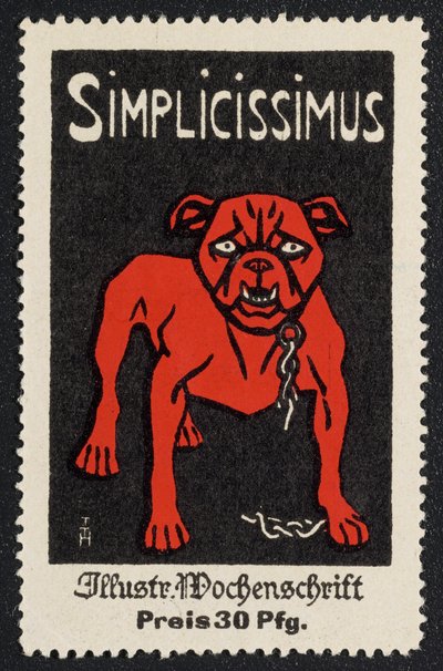 Reklamemarke "Simplicissimus 30 Pfg." de Thomas Theodor Heine