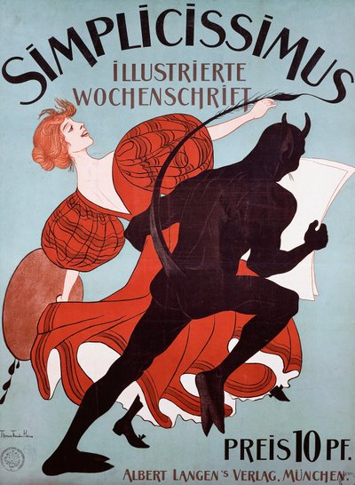 Cartel publicitario de Simplicissimus de Thomas Theodor Heine